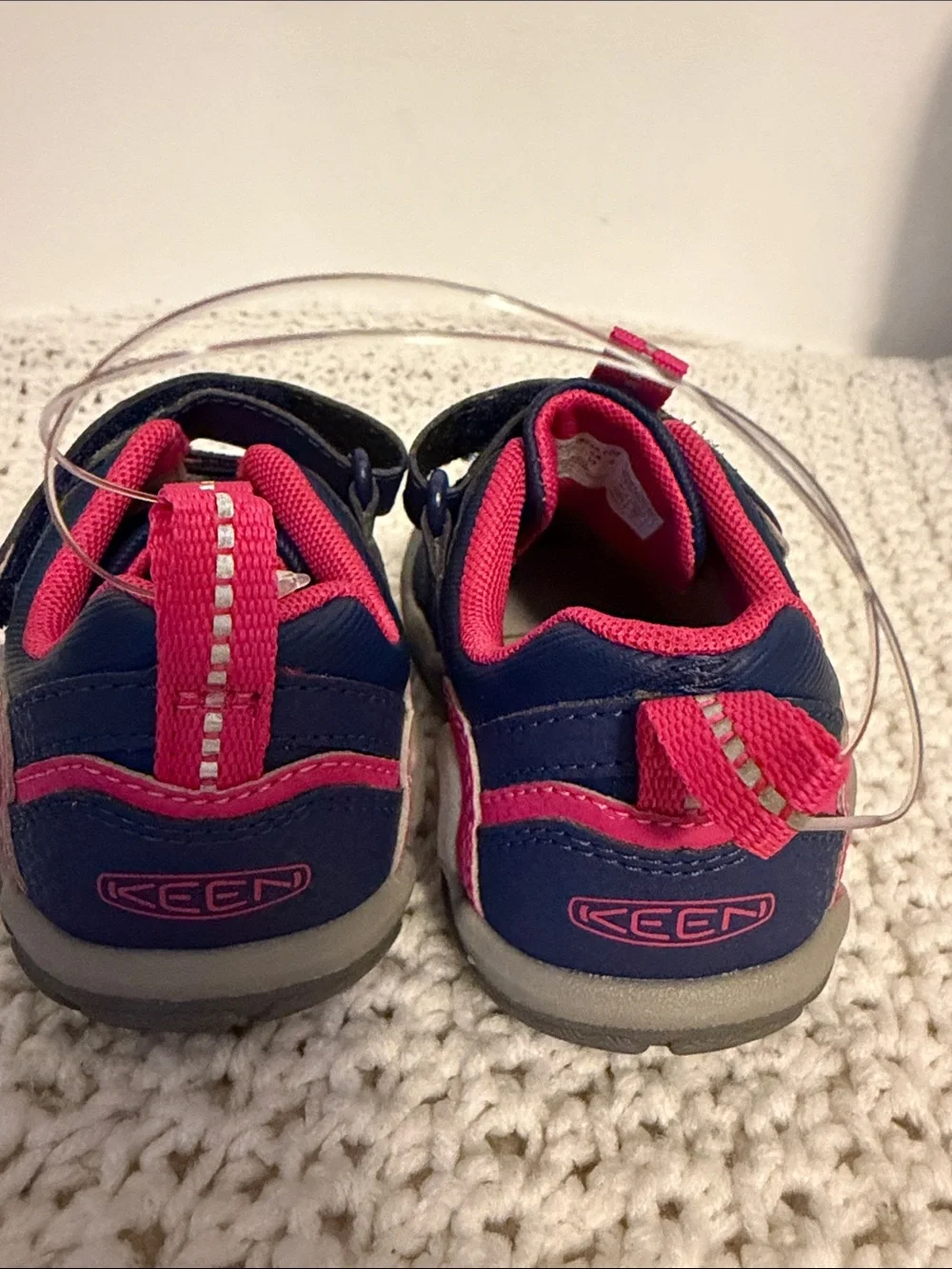 KEEN Kids Navy and Pink Velcro Sneakers